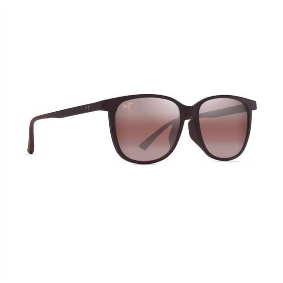 NEW MAUI JIM unisex ‘ilikea asian fit sunglasses in matte burgundy / maui rose